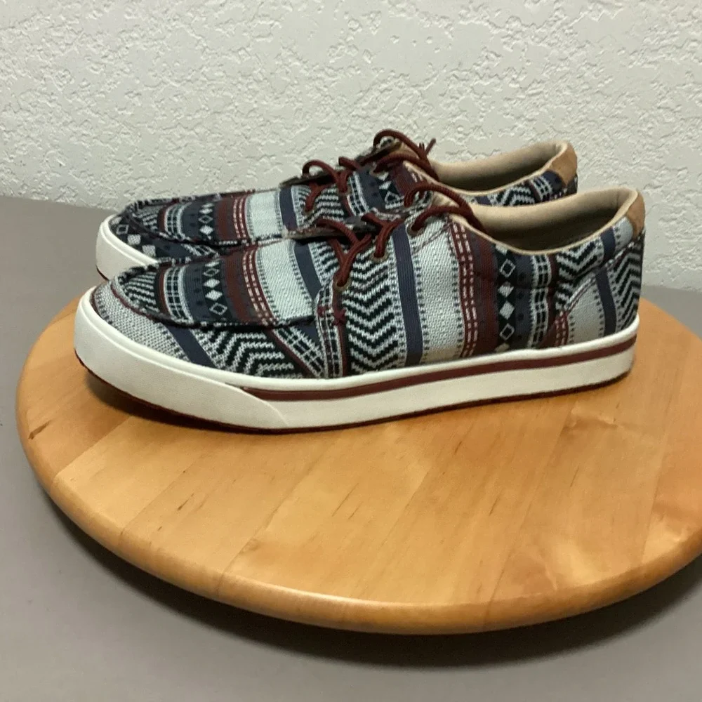 Twisted X Men's Loper Casual‎ Shoes Size 9 M Aztec Print Gray Maroon